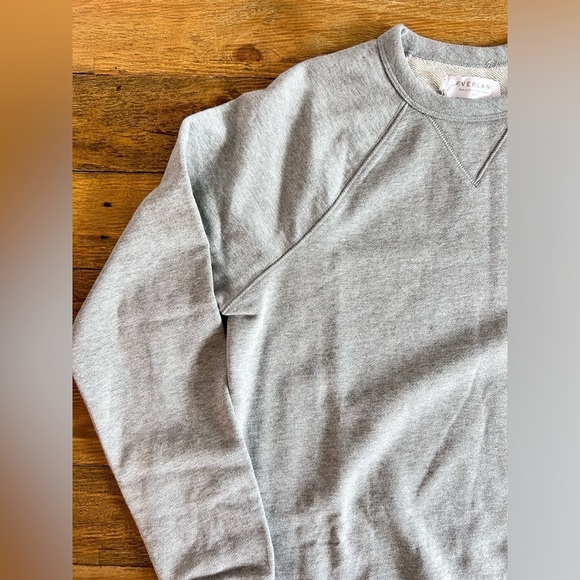 EVERLANE The Classic French Terry Crew in Gray Closet Staple Oversized Sz XXS - Picture 11 of 12